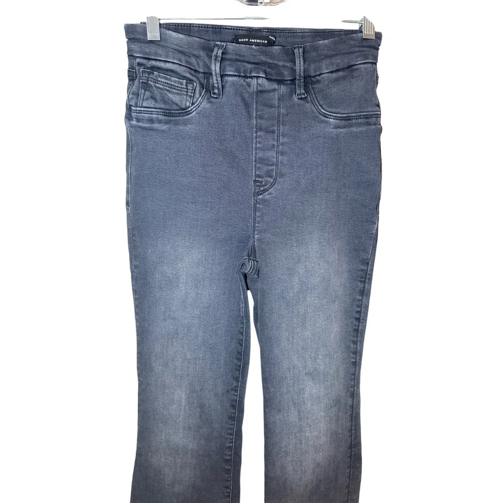 Good American Pull On Flare Jeans‎ Washed Black Size Small